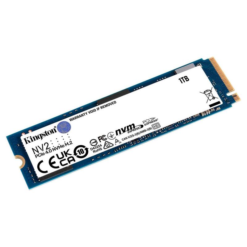 Kingston NVMe SSD 1024GB PCIe Gen4 本体 SSD 1TB Kingston NV2, M.2 2280, NVMe PCIe 4.0 x4, Leitura 3500MB/s